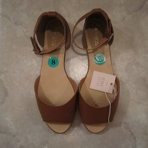 Italian Anckle Strap Open Toe Flats